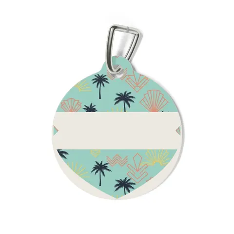 Miami Overtown Pastel Nights Pet Tag — back view