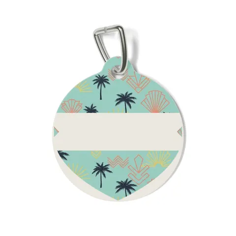 Miami Overtown Pastel Nights Pet Tag — front view