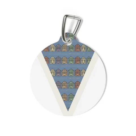 New Orleans 7th Ward Shotgun Houses Pet Tag — back view