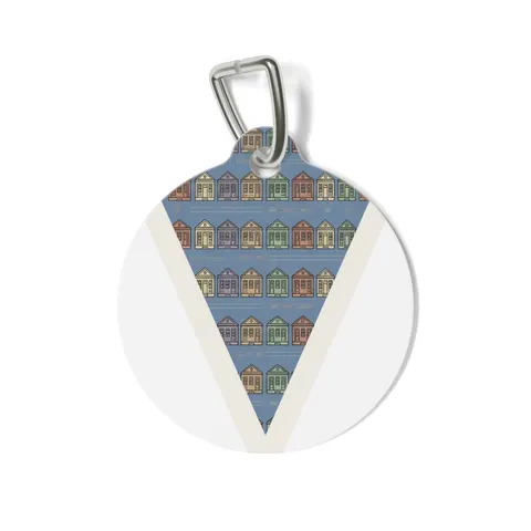 New Orleans 7th Ward Shotgun Houses Pet Tag — front view