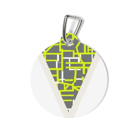 Queens South Jamaica Grid Pet Tag — back view