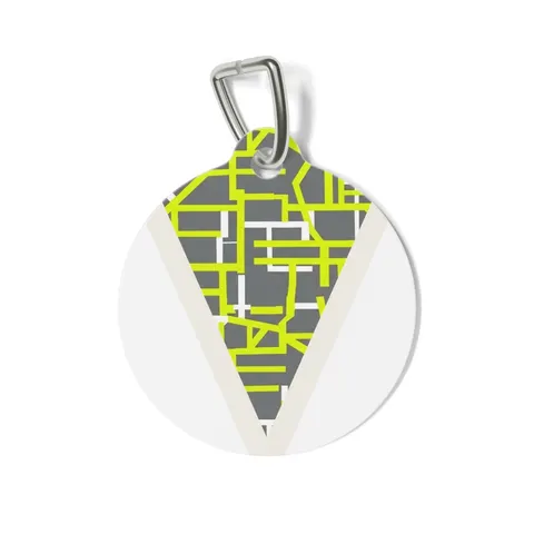 Queens South Jamaica Grid Pet Tag — front view