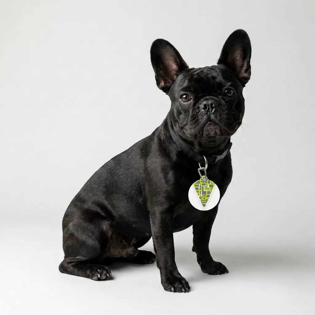 Queens South Jamaica Grid Pet Tag — lifestyle view