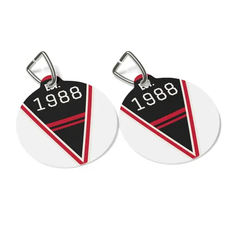 Clark Atlanta 1988 Black & Red Arch Pet Tag — other view