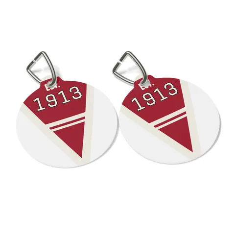 Delta 1913 Crimson Stamp Pet Tag — other view