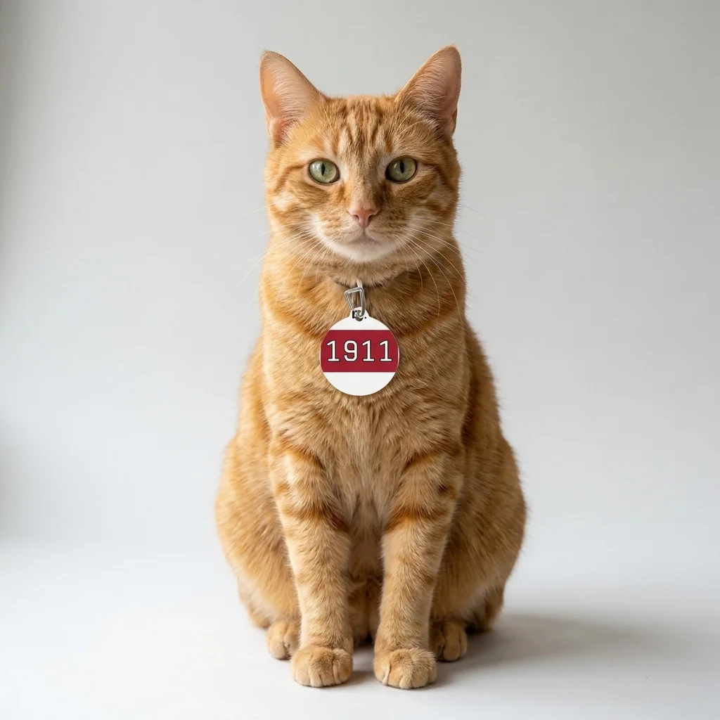 Kappa 1911 Cane Lines Pet Tag — lifestyle view