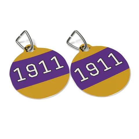 Omega 1911 Purple & Gold Glow Pet Tag — other view