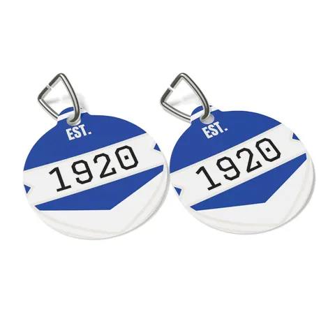 Zeta 1920 Royal Blue & White Pet Tag — other view