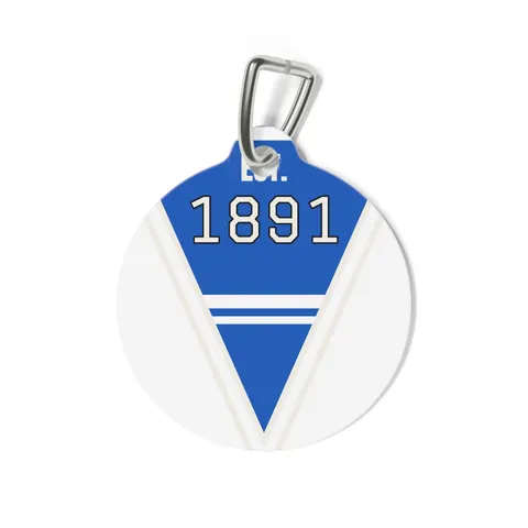 Elizabeth City State 1891 Blue & White Pet Tag — back view