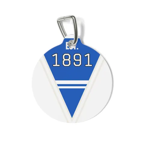 Elizabeth City State 1891 Blue & White Pet Tag — front view