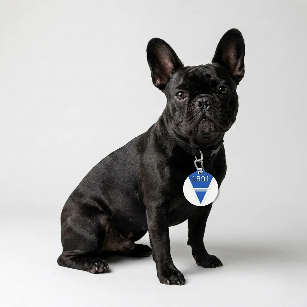 Elizabeth City State 1891 Blue & White Pet Tag — lifestyle view