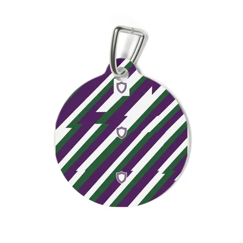 Faith Flag AME-Inspired Purple & Green Pet Tag — back view