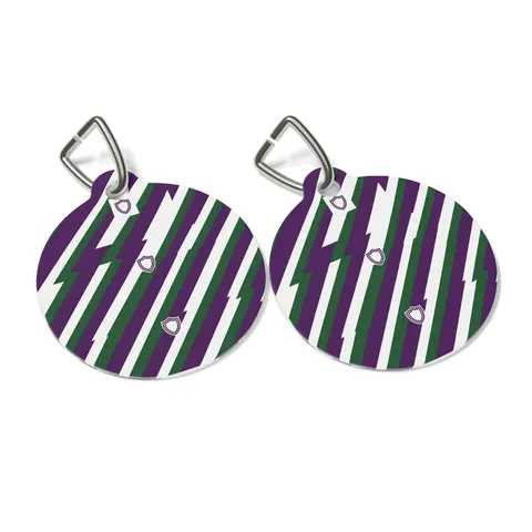 Faith Flag AME-Inspired Purple & Green Pet Tag — other view
