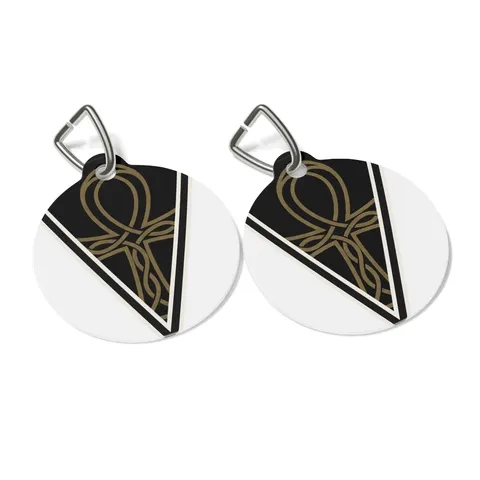 Faith Flag Ankh Gold on Black Pet Tag — other view