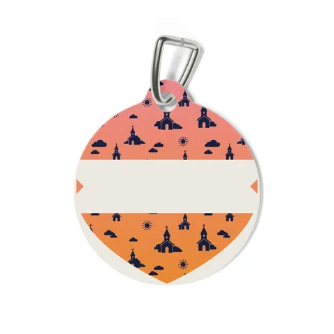 Faith Flag Black Church Sunrise Pet Tag — back view
