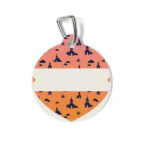 Faith Flag Black Church Sunrise Pet Tag — front view
