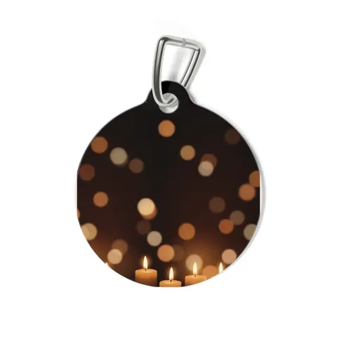Faith Flag Candlelight Meditation Pet Tag — back view