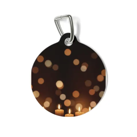 Faith Flag Candlelight Meditation Pet Tag — front view