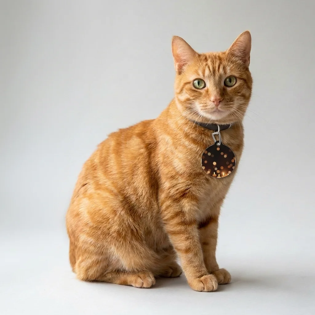 Faith Flag Candlelight Meditation Pet Tag — lifestyle view