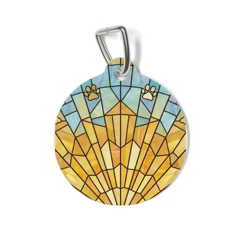 Faith Flag Sunburst Sanctuary Pet Tag — front view