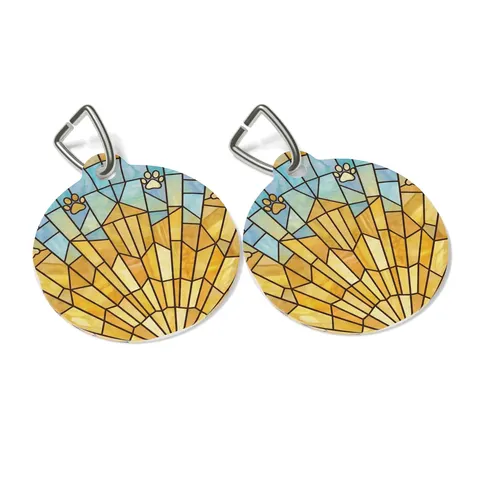 Faith Flag Sunburst Sanctuary Pet Tag — other view