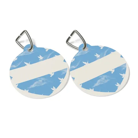 Faith Flag Dove on Sky Blue Pet Tag — other view