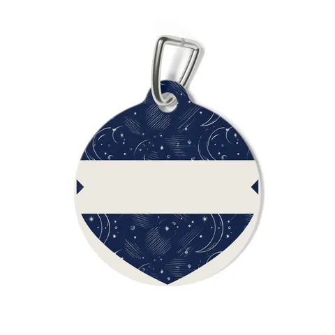 Faith Flag Crescent Moon Night Sky Pet Tag — back view