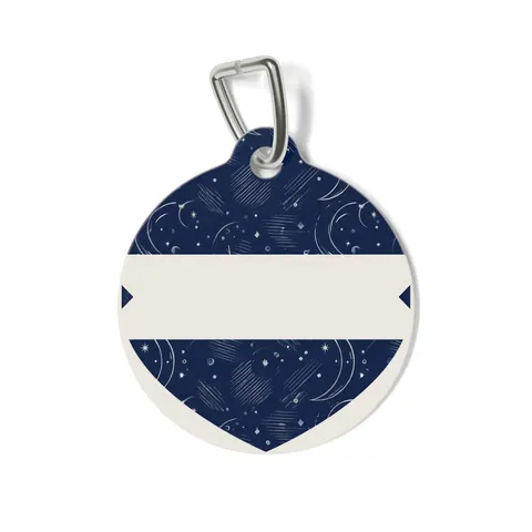 Faith Flag Crescent Moon Night Sky Pet Tag — front view