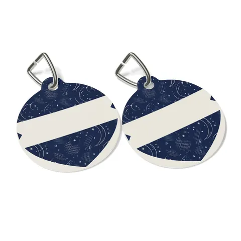Faith Flag Crescent Moon Night Sky Pet Tag — other view