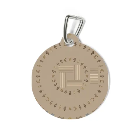 Faith Flag Multi-Faith Harmony Circle Pet Tag — back view