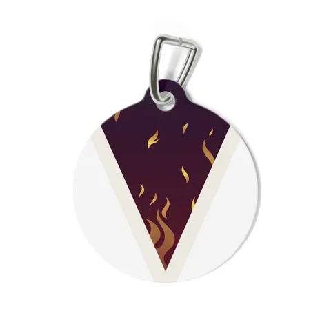 Faith Flag Pentecostal Fire Pet Tag — back view