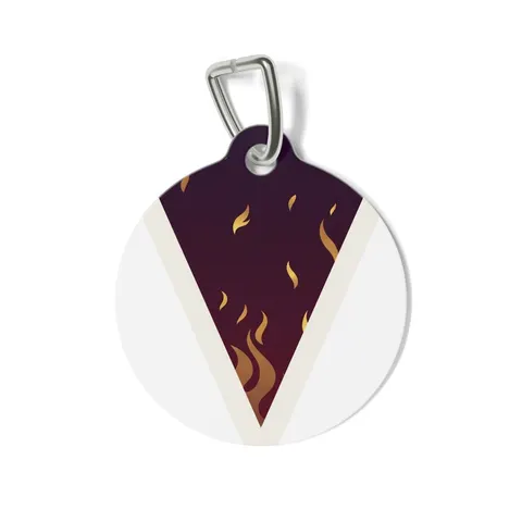 Faith Flag Pentecostal Fire Pet Tag — front view