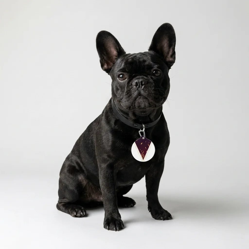 Faith Flag Pentecostal Fire Pet Tag — lifestyle view