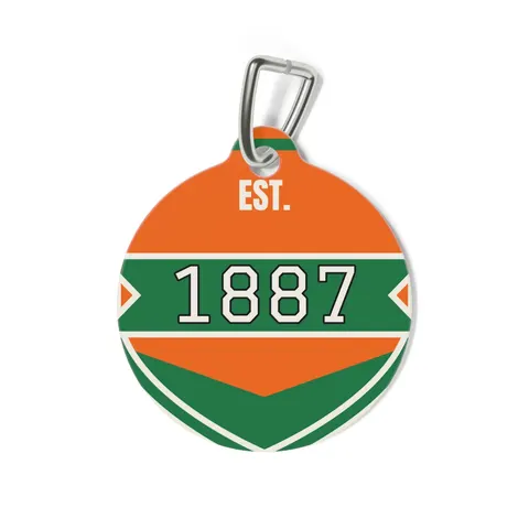 FAMU 1887 Orange & Green Energy Pet Tag — back view