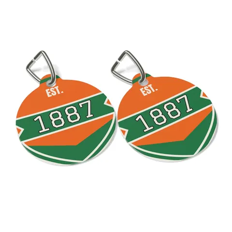 FAMU 1887 Orange & Green Energy Pet Tag — other view