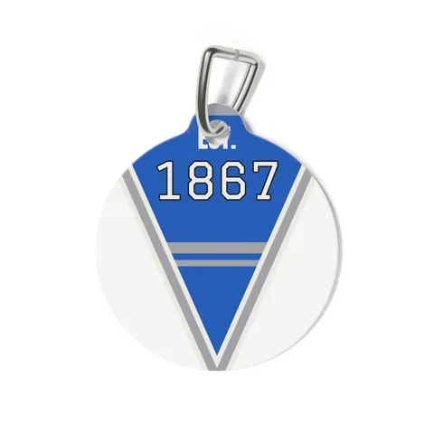 Fayetteville State 1867 Blue & Silver Pet Tag — back view