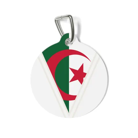 Algeria Green White Red Crescent Pet Tag — front view