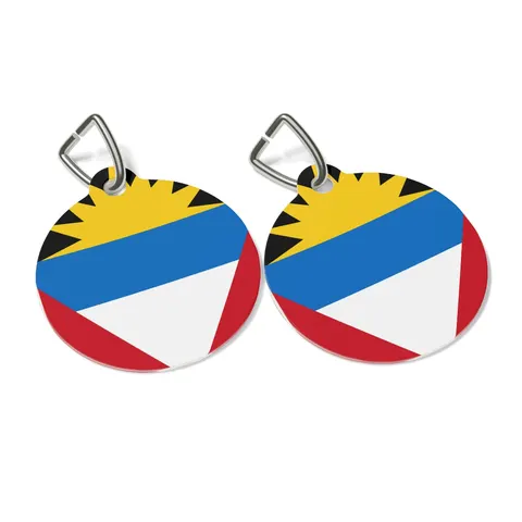 Antigua & Barbuda Rising Sun Pet Tag — other view