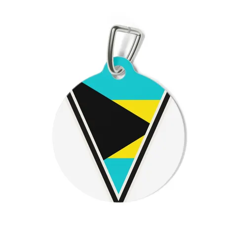 Bahamas Aqua Triangle Pet Tag — back view