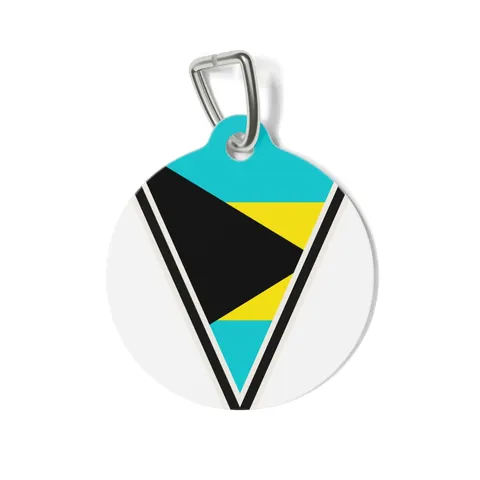 Bahamas Aqua Triangle Pet Tag — front view