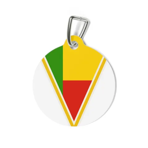 Benin Green Yellow Red Block Pet Tag — back view