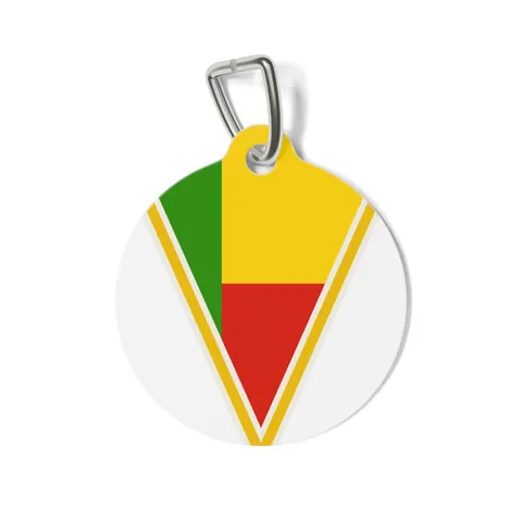 Benin Green Yellow Red Block Pet Tag — front view