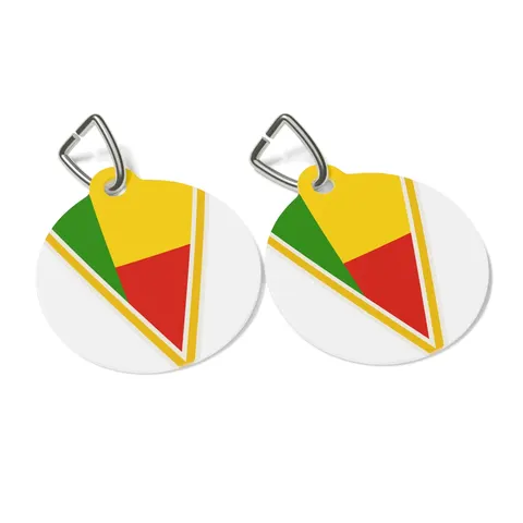 Benin Green Yellow Red Block Pet Tag — other view