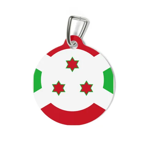 Burundi White Saltire Pet Tag — back view