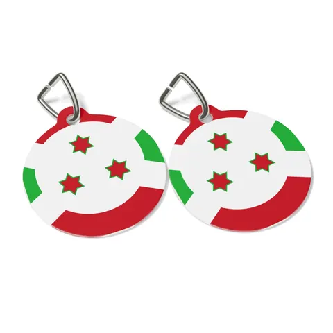 Burundi White Saltire Pet Tag — other view