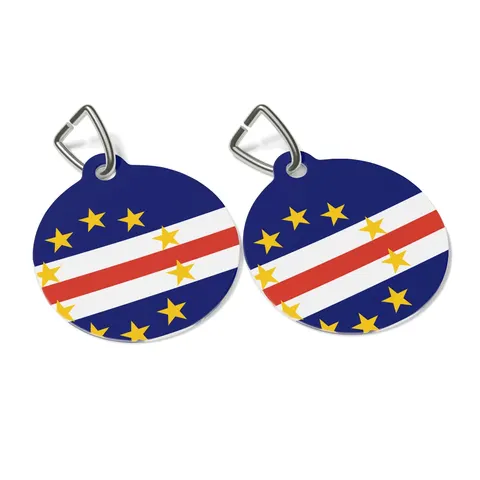 Cabo Verde Blue Stripe & Stars Pet Tag — other view
