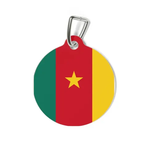Cameroon Green Red Yellow Star Pet Tag — back view