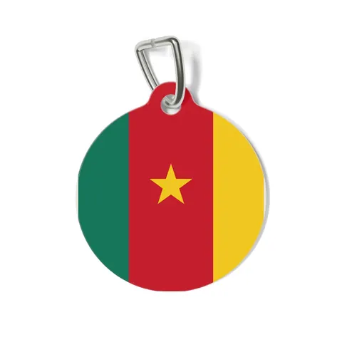 Cameroon Green Red Yellow Star Pet Tag — front view