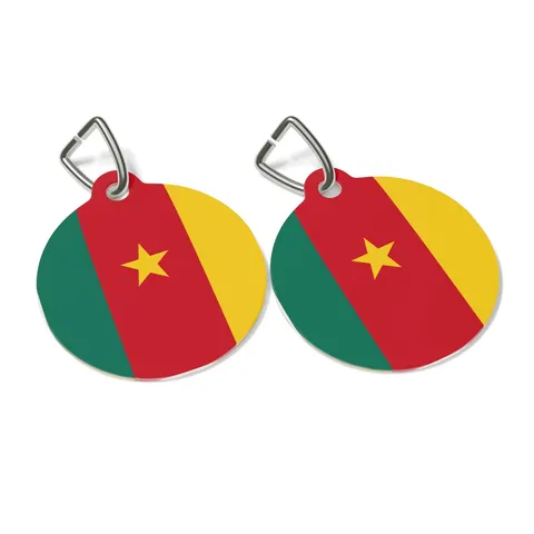 Cameroon Green Red Yellow Star Pet Tag — other view
