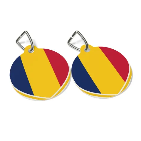 Chad Blue Yellow Red Pet Tag — other view